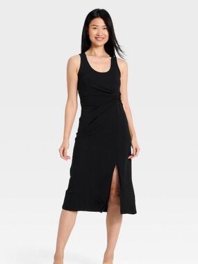 A New Day Knot-Front Tank Midi Dress